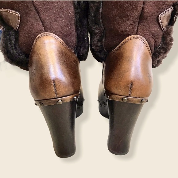 RARE Frye Ella Shearling Sheepskin FoldOver Boot - Picture 11 of 16